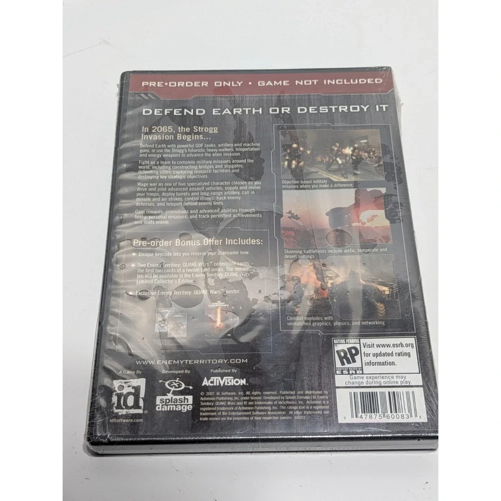 Enemy Territory:‎ Quake Wars Pre-Order Bonus Pack - PC - Factory Sealed NEW